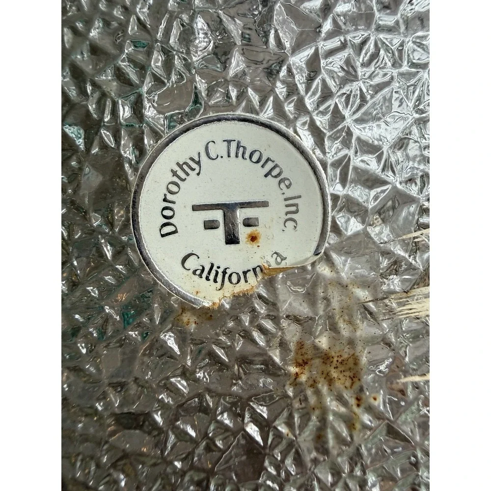 Vintage Dorothy Thorpe Atomic Splash Sterling Silver On Crystal Square Tray 11